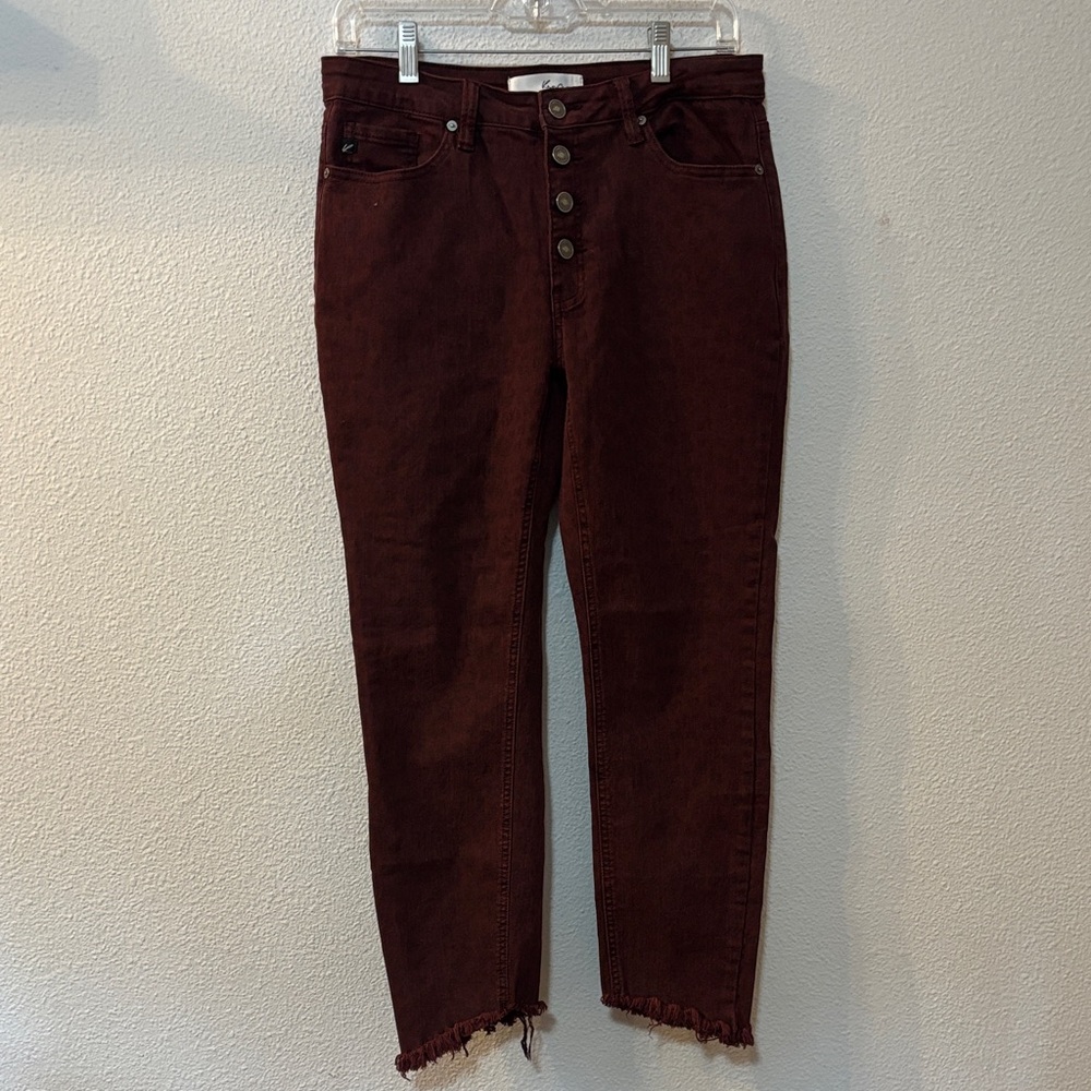 KanCan Dark Red Ankle Jeans